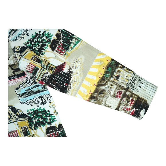 Vintage 1980’s Units Petite Chunky Button Print Jacket Sz Medium PM  100% Cotton - Picture 5 of 7